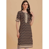 Glomee - Black Crepe Womens Straight Kurti ( Pack of 1 ) - None