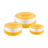 PearlPet - Orange Plastic Serve Casserole ( Set of 3 , 1000,2000,3000 ml mL ) - Orange