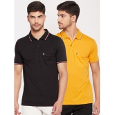 UNIBERRY - Black Cotton Blend Regular Fit Mens Polo T Shirt ( Pack of 2 ) - None