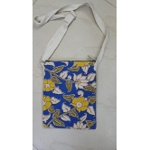 JFL Jute & Cotton Sling Bag ( Yellow & Blue)