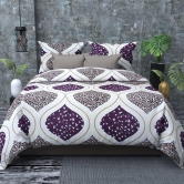 Polycotton Printed Double Bedsheets-Royal Blue