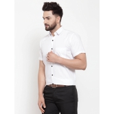 Indian Needle White Mens Cotton Half Sleeves Solid Formal Shirts-L / White