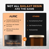 Auric Lab Certified High Altitude Shilajit/Shilajeet Resin 30g | 75% Fulvic Acid + Humic Acid |80+ Trace Minerals, Real Brass spoon and Shilajit rock with every order