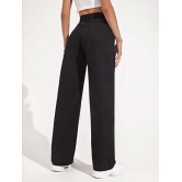 High Waist Straight Leg Jeans - Black-32