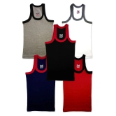 HAP Multi Color Cotton Solid Boys Vest ( Pack of 5 ) - None