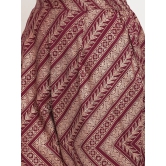 Women Burgundy Ethnic Motifs Printed Panelled Kurta with Trousers