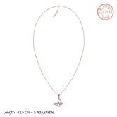 Rose Gold Zircon-Studded Butterfly Pendant With Link Chain