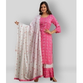 Lee Moda - Pink Straight Rayon Women's Stitched Salwar Suit ( Pack of 1 ) - XXL