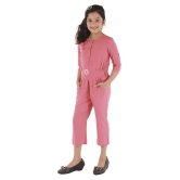 Kids Cave - Orange Crepe Girls Jumpsuit ( Pack of 1 ) - None