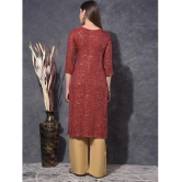 Mamoose Rayon Self Design Straight Womens Kurti - Maroon ( Pack of 1 ) - None