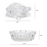 DIYAAN ENT IMPORTED VASTU - FENGSHUI CRYSTAL TURTLE | CRYSTAL TORTOISE | CRYSTAL KACHUA | WITH CRYSTAL PLATE MEDIUM SIZE