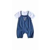 Baby Girl Denim Romper with White T-Shirt(95% Cotton 5% Elasthan)