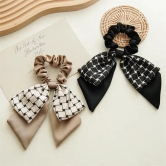 Dual bow scrunchie-Black