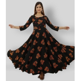 Lee Moda - Black Rayon Womens Anarkali Kurti - S