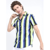 Ketch 100% Cotton Regular Fit Striped Half Sleeves Mens Casual Shirt - Blue ( Pack of 1 ) - None