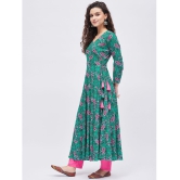 Tissu - Green Rayon Women''s Angrakha Kurti ( Pack of 1 ) - None