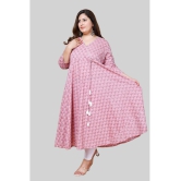 miravan - Pink Cotton Women''s Anarkali Kurti ( Pack of 1 ) - None