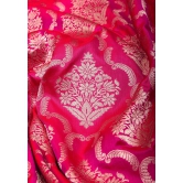 Pink Dual tone Pure Katan Silk Banarasi Saree with Persian Trellis Jaal Weave | SILK MARK CERTIFIED