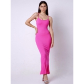 Built in Bra and Shapewear Pink Cami Long Dress