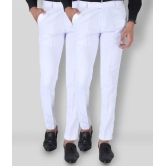 SREY - White Cotton Blend Slim Fit Men's Chinos (Pack of 2) - None