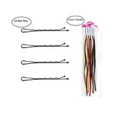 FOK Set Of 12 Black Hair Pins Clip In Hair Extension Multi Colour