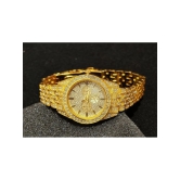 Rhonium Gold Metal Analog Womens Watch