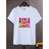 NITYANAND CREATIONS Round Neck White Holi T-Shirt for MEN-HOLI-T-SHIRT-11554-S