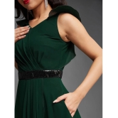 Miss Chase Polyester Solid Full Length Womens Wrap Dress - Green ( Pack of 1 ) - None