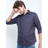 Ketch Polyester Slim Fit Checks Full Sleeves Mens Casual Shirt - Navy Blue ( Pack of 1 ) - None