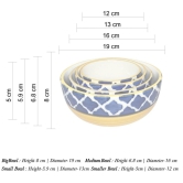 Ceramic Dining Moroccan Blue Ceramic Serving Bowls Set of 4