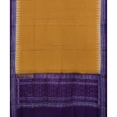 Yellow Purple Sambalpuri Handwoven Single Ikat Cotton Dupatta