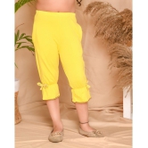 Kids Cave - Yellow Cotton Girls Capris ( Pack of 1 ) - None