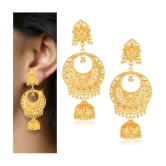 VIVASTRI Golden Jhumki Earrings ( Pack of 1 ) - Golden