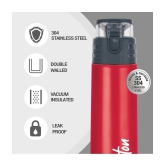 Milton Atlantis 400 Thermosteel Insulated Water Bottle, 350 ml, Red | Hot and Cold | Leak Proof | Office Bottle | Sports | Home | Kitchen | Hiking | Treking | Travel | Easy To Carry | Rust P