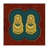 LUV FASHION Golden Jhumki Earrings ( Pack of 1 ) - Golden