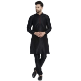 Banity Bey Men's Silk Blend Black Kurta Pajama with Designer Ethnic Nehru Jacket/Modi Jacket/Waistcoat