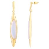 Asmitta Stylish Marquise Shape With Crystal Gold Plated Dangle Earring For Women - Golden