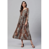 JC4U - Brown Cotton Blend Womens A- line Dress ( Pack of 1 ) - None