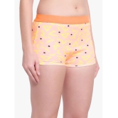 Bruchi Club - Orange Boyshorts Panty Blended Printed Women's Boy Shorts ( Pack of 1 ) - None