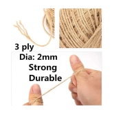 PRANSUNITA Other Natural Jute Burlap Twine,50 MTS Each, 2mm Jute String ( Pack of 2 )