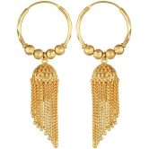 VIVASTRI Golden Jhumki Earrings ( Pack of 1 ) - Golden