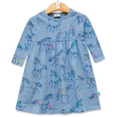 Juscubs - Navy Blue Cotton Baby Girl Frock ( Pack of 1 ) - None