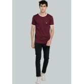 LEEBONEE - Wine Cotton Blend Regular Fit Men's T-Shirt ( Pack of 1 ) - L, Wine