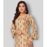 haya fashion - Beige Straight Rayon Women's Stitched Salwar Suit ( Pack of 1 ) - S