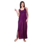 Fasense Satin Night Dress - Purple - M