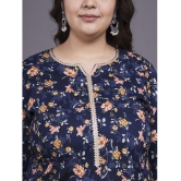 Tissu Cotton Printed Kurti With Palazzo Womens Stitched Salwar Suit - Navy ( Pack of 1 ) - None