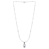 Silver Plated Chain With Unique Solitaire Diamond Pendant  For Women - Silver