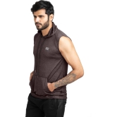 Men Solid Hooded Neck Polyester Brown T-Shirt