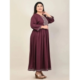 Swasti - Purple Cotton Blend Womens Anarkali Kurti ( Pack of 1 ) - None