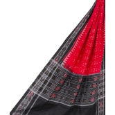 Red Black Sambalpuri Handwoven Single Ikat Cotton Dupatta